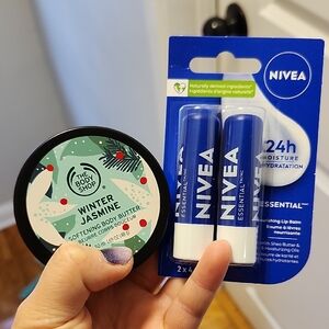 💙5 For 25 - The Body Shop Winter Jasmine Body Butter & Nivea Lip Balm Duo